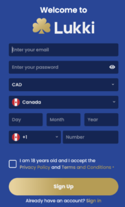 Lukki Casino Login, Registration at Casino Lukki in Canada